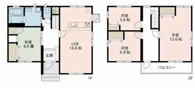 専有面積約121.5m2の広々とした4LDKにつきファミリー