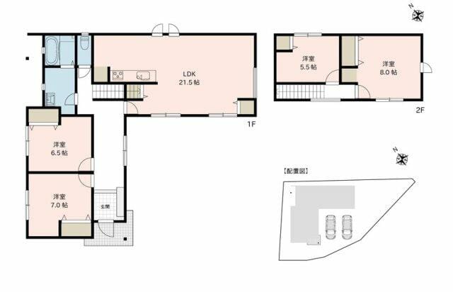 間取りは4LDK。カースペースは車種にもよりますがお車2台駐