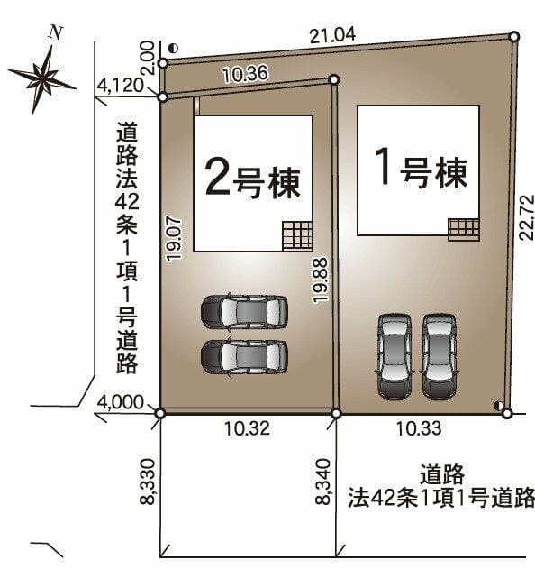 南東側道路に面し陽当たり良好です。