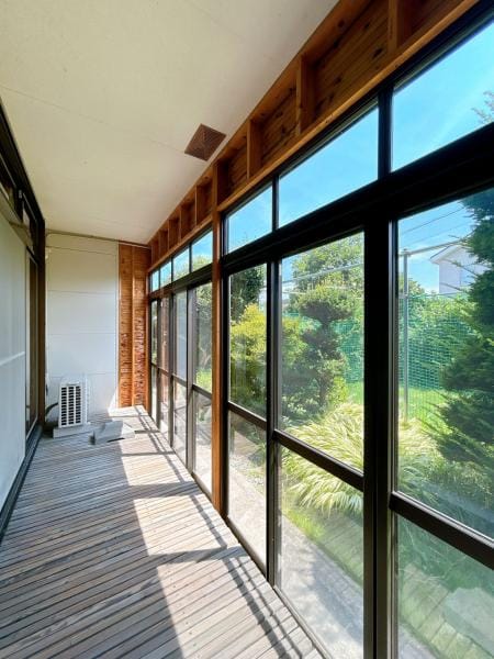 【南側サンルーム リフォーム予定】床板部分は塗装予定です。和洋室と外をつなぐ空間で、雨の日や花粉の時期の室内干しにピッタリです。