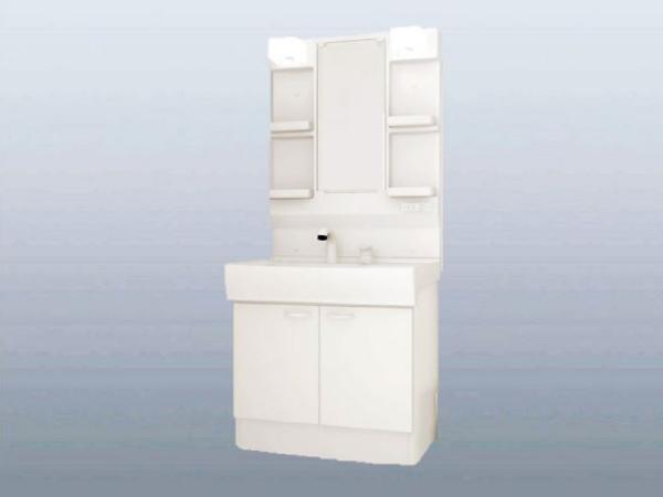 【同仕様写真】洗面化粧台はハウステック製の新品に交換いたします。大型の洗面ボウルは洗顔・洗髪はもちろん、つけ置き洗いにも使えます。コンセント付きです。詳細は現況優先となります。スタッフまでお尋ねください。