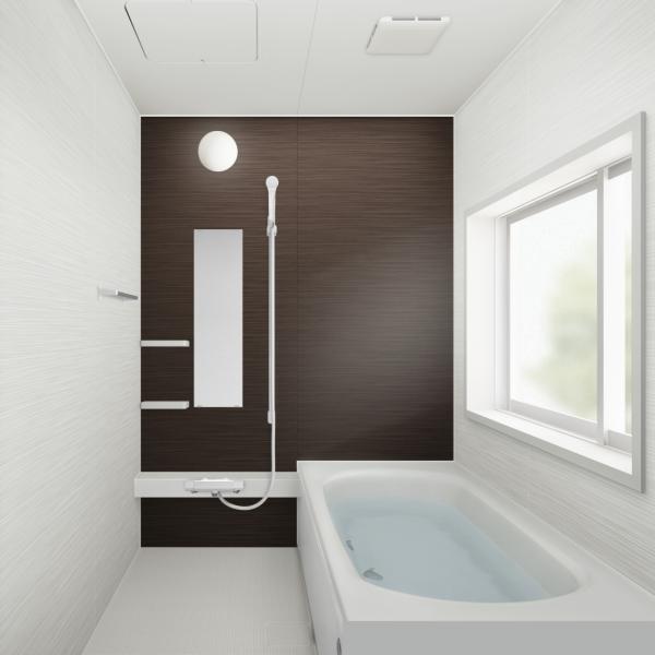 【同仕様画像】ユニットバスは新品に交換します。浴槽は大人も足を伸ばしてゆったり浸かれる広さです。浴室の排水溝は髪の毛等がまとまりやすい構造になっており、お掃除の負担が軽減されます。詳細は現況優先となります。