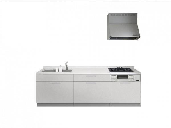 【同仕様写真】キッチンは新品に交換いたします。ハウステック製で幅は255cmございますので、ゆとりのある作業スペースとシンクでお料理していただけます。仕様の詳細については現況優先になります。