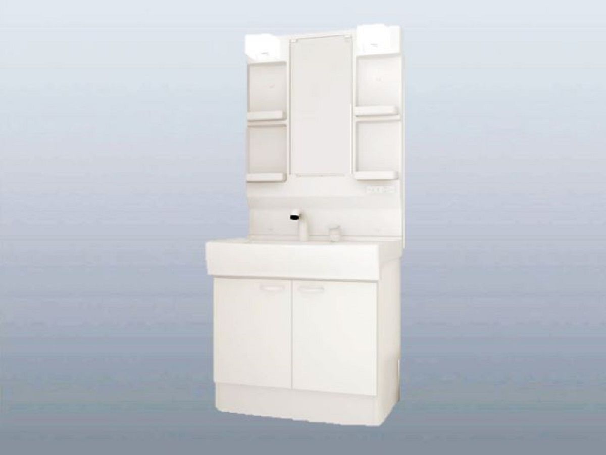 【同仕様写真】洗面化粧台はハウステック製の新品に交換いたします。大型の洗面ボウルは洗顔・洗髪はもちろん、つけ置き洗いにも使えます。コンセント付きです。詳細は現況優先となります。