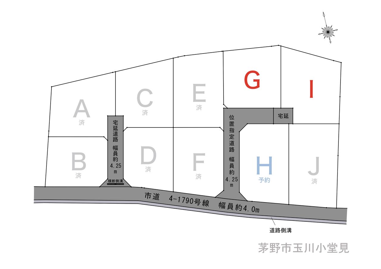 茅野市玉川小堂見 全10区画分譲地 区画図
