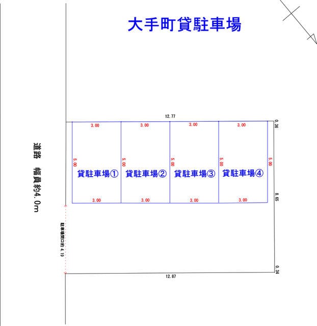 諏訪市大手2丁目 大手町町駐車場 駐車場図