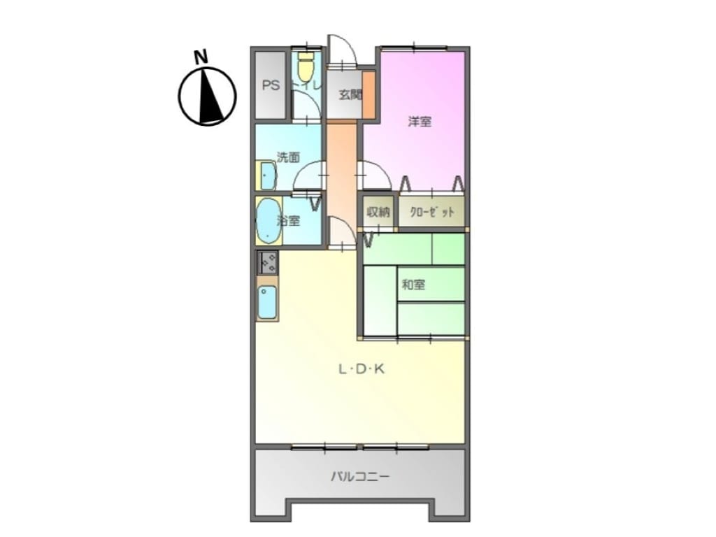 「暮らしやすい広さ」と「無駄のない間取り」 の2LDK。コンパクトすぎず広すぎない絶妙なバランス。