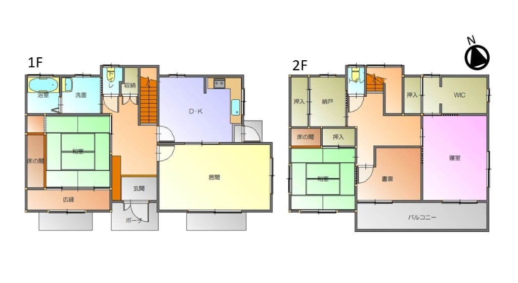 4LDK+ウォークインクローゼット+納戸と、収納スペース充実の嬉しい間取りです。