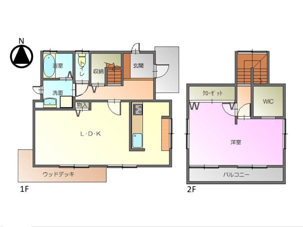 LDKも洋室も南側に大きく窓を設け、存分に太陽光が注ぐ明るい暮らしに。2F洋室は分割可能です。