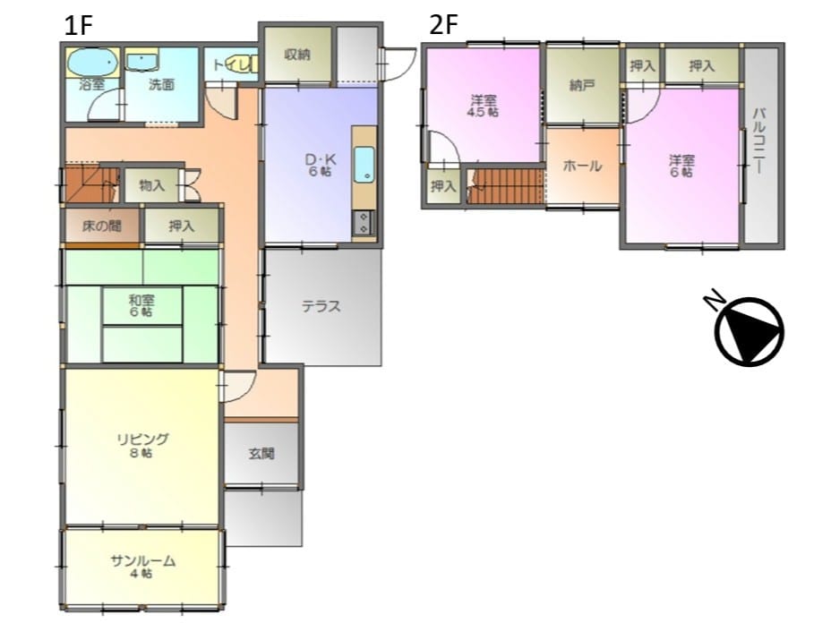 2階の納戸をはじめ、各居室や廊下、ダイニングにも収納を確保。荷物をすっきり整理でき、住空間を広く使えます。