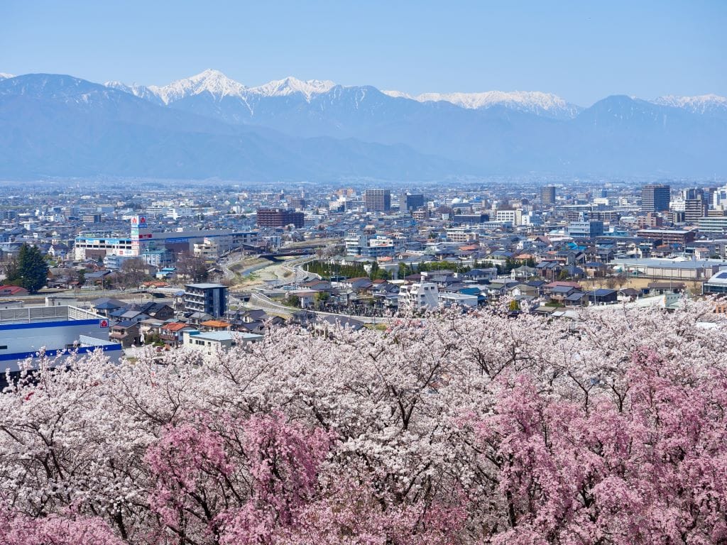 弘法山古墳まで1.6km(車3分)北アルプスを一望する、弘法山山頂にあり、古墳時代 紀元3世紀後半の規模の大きな前方後方墳です。春の桜の名所として名を馳せています。