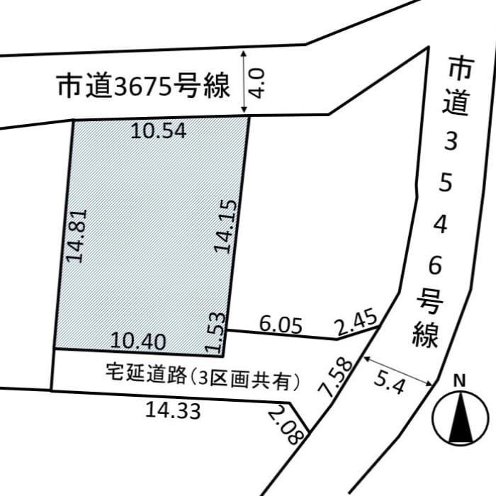 無駄のないプランニングが叶う48坪整形地。北側接道なので、プライバシーを守りながらの南向きリビングも◎
