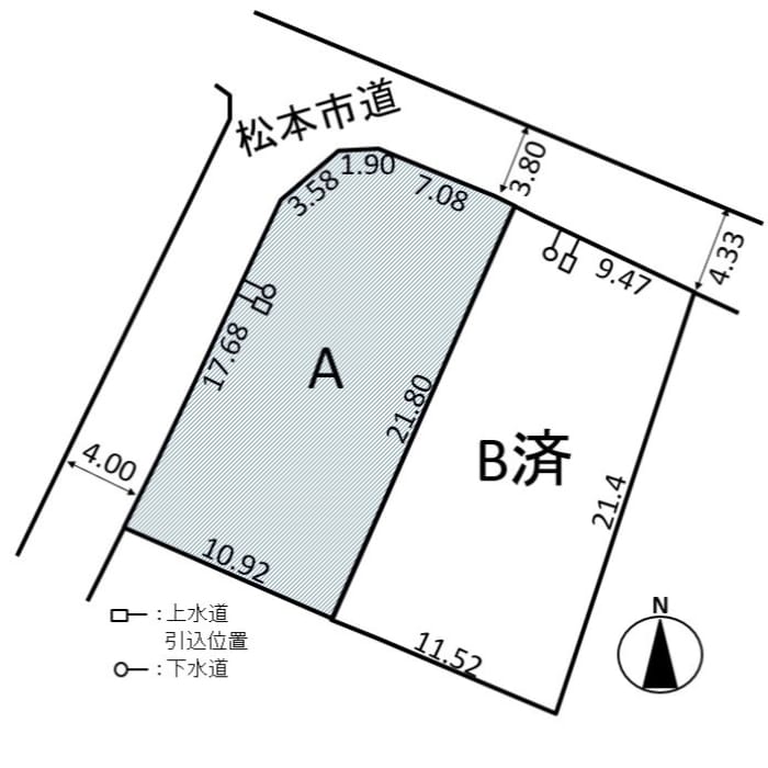奥行のある長方形型の土地は、住宅+駐車スペースの配置プランを考えやすい形状。68坪の広々土地面積で、ゆとりのある暮らしが叶います!