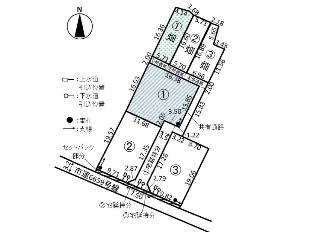 【建築条件なし!】各区画70坪前後の土地面積で、ゆとりある生活を送れます。分譲地北側にはそれぞれの区画の専用畑付き♪