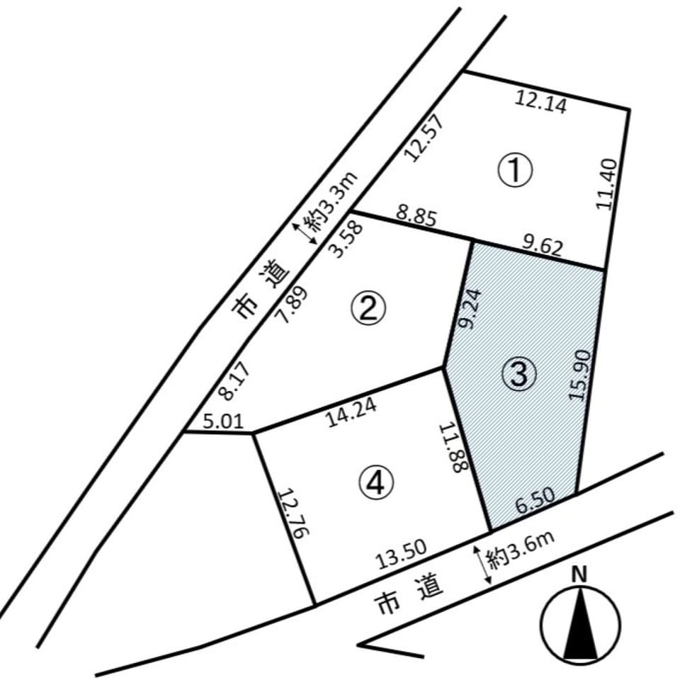 約50坪のちょうどよい広さを確保した全4区画。敷地の形状を活かしながら、ご家族のライフスタイルに合わせた理想の住まいづくりを計画できます。