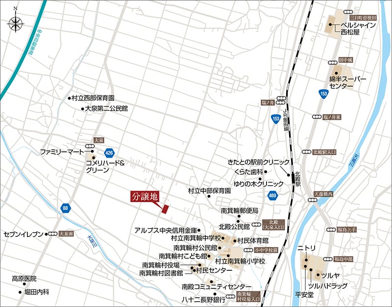 南箕輪村の中心部に近い分譲地です