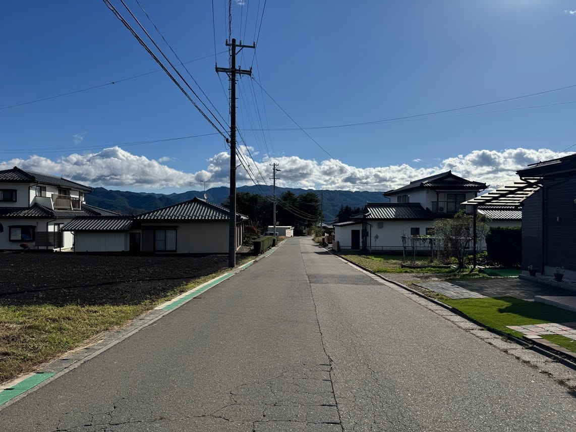 南側公道(西から東へ向かって撮影)
