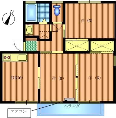 南にダイニング・二間で明るくて暖かいです。