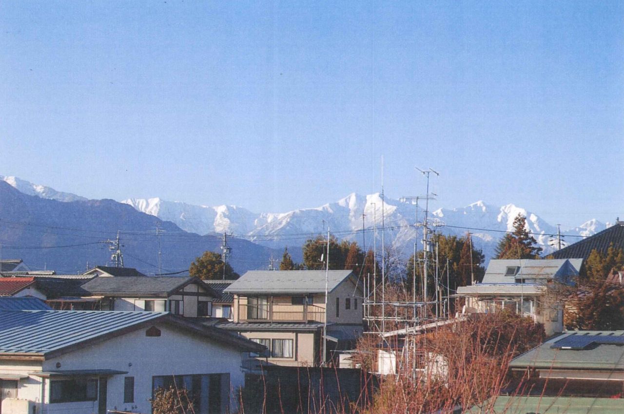 物干しからの北アルプス