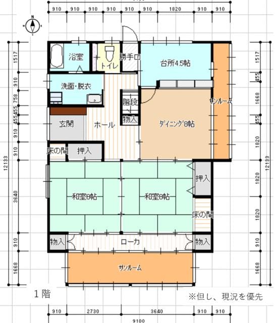 1階の間取図です