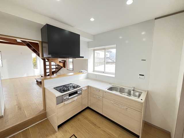 三口ガスコンロL字キッチン