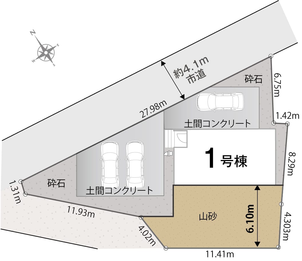 ①号(3,060万円)100坪超の敷地を贅沢に活かした、開放感!