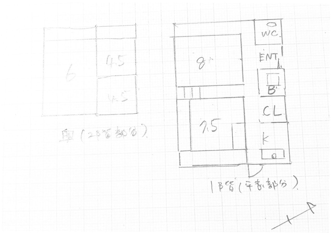 1階・2階 手書き間取り図