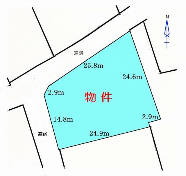 各辺の長さは図面上の概ねの数値です。