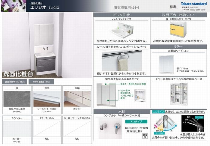 洗面化粧台交換