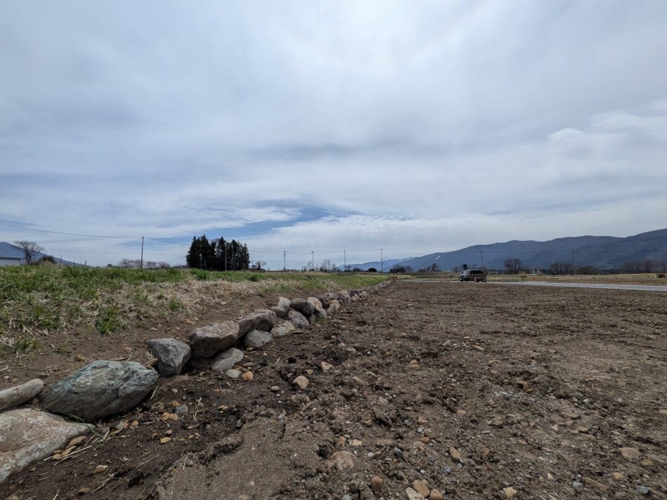 敷地東側 お隣が一段高くなっています。