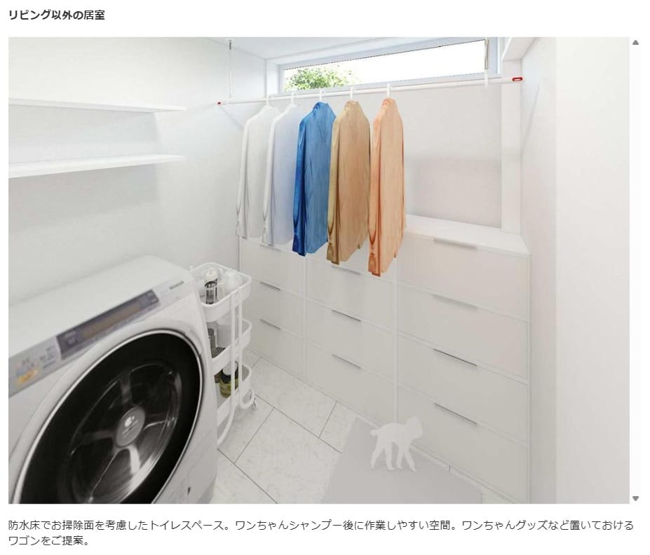 収納付き洗面脱衣スペース
