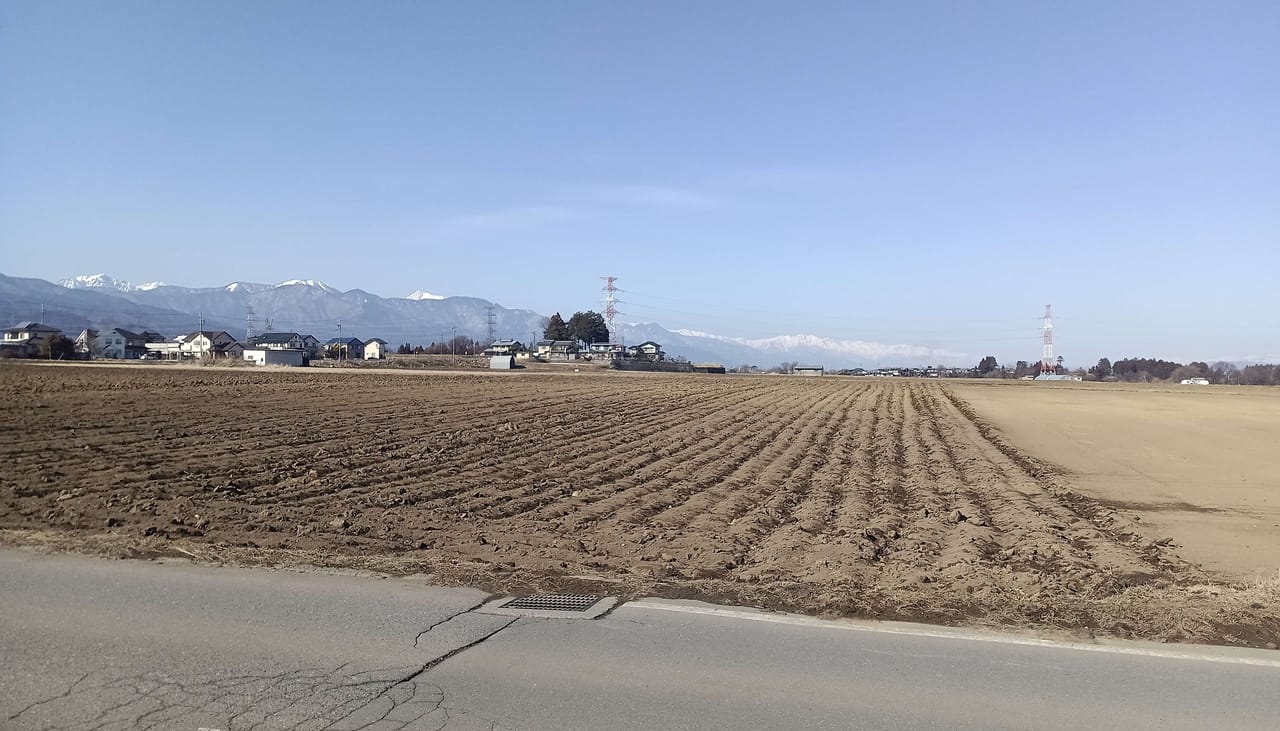 分譲地から見た北アルプス連峰